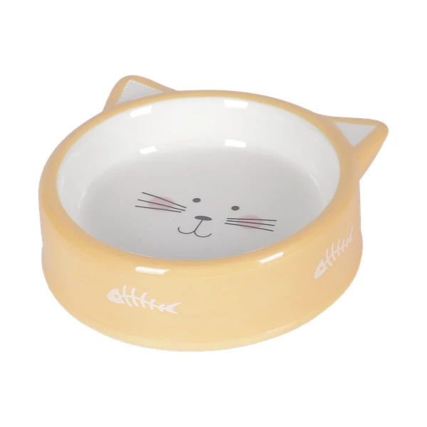 Gamelle pour chat en céramique - Jaune