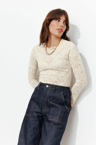 T-shirt en maille dentelle