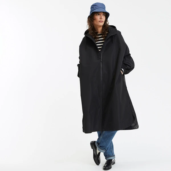 Coupe-vent oversize maxi long à capuche