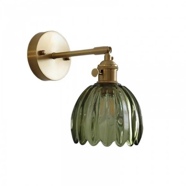 Lampe Murale Tulipe En Verre Rétro S120