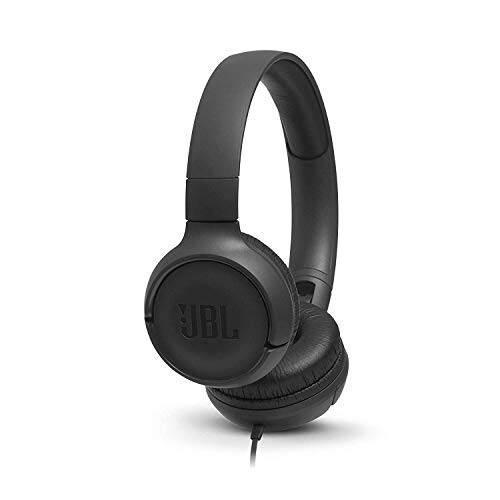 JBL Tune500 - Casque supra-auriculaire avec fil - Léger et pliable - Écouteurs confortables - Avec commande mains libres - Microphone intégré - Noir