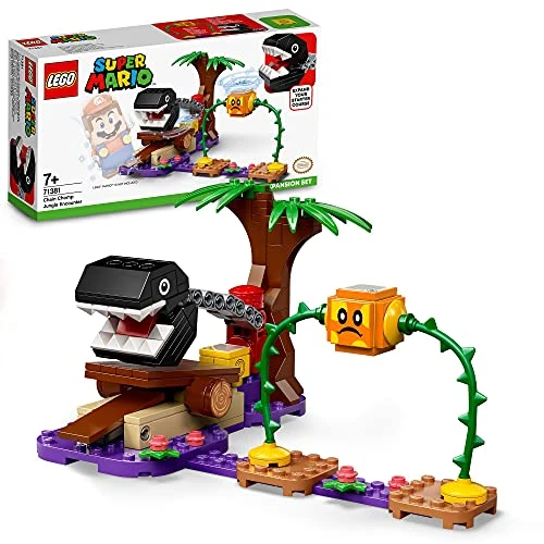 LEGO 71381 Super Mario Ensemble d’Extension La Rencontre de Chomp dans la Jungle Set d'extension avec Figurine de Bramball