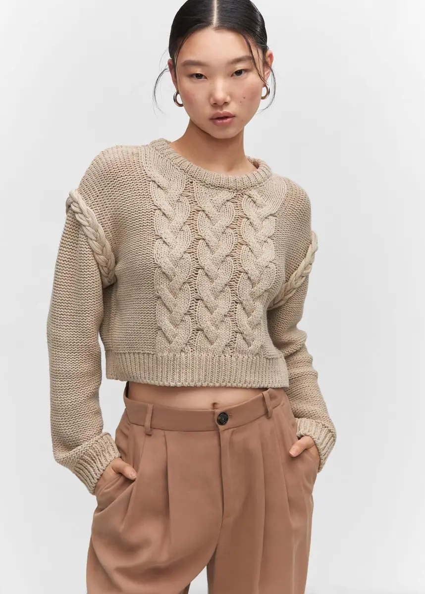 Pull-over maille tressée - Femme | Mango France