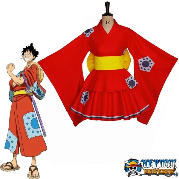Monkey D Luffy Dress Kimono (Wano Country) | One Piece Universe Store