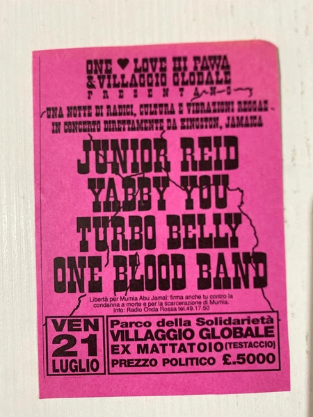 Rare 1990’s Reggae flyer - Junior Reid