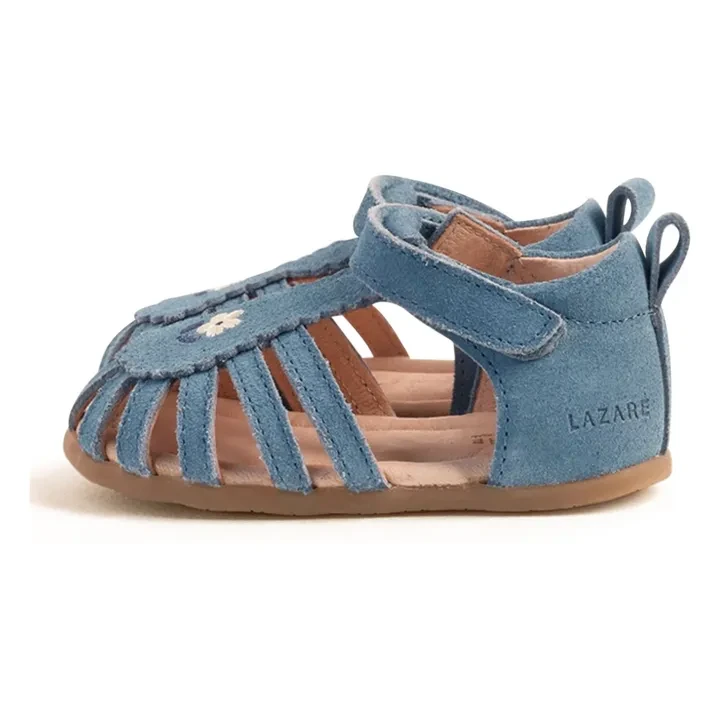Lazare - Sandales Brodées Colette Fleur Suede - Bleu jean | Smallable