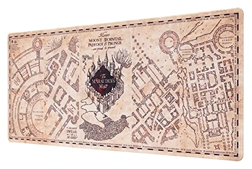 Grupo Erik - Tapis de Souris XXL Harry Potter, La Carte du Maraudeur - Tapis de Bureau 80 x 35 cm - Sous Main Bureau, Accessoire pour PC, Tapis de Souris Gamer