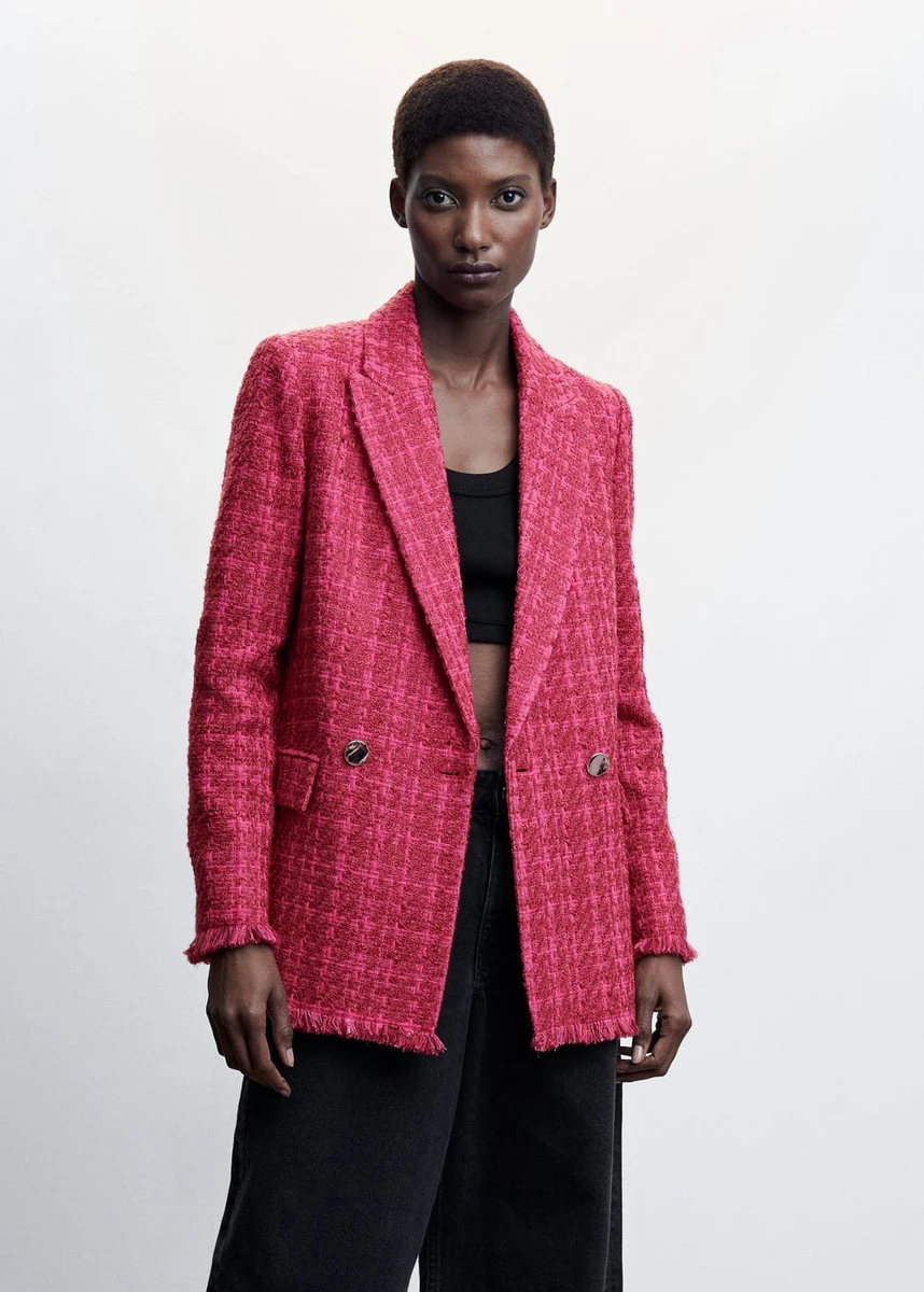 Veste tweed boutons - Femme | Mango France