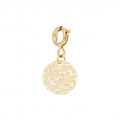 Charm mini médaille martelée (doré), Siloé Paris - Bijoux Fantaisie Créateurs