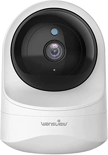 Wansview Caméra Surveillance WiFi 1080P, Caméra IP WiFi sans Fil Caméra Dôme avec Vision Nocturne, Alerte instantanée, Audio Bidirectionnel, Pan/Tilt pour Bébé/Animal- Q6 Blanche