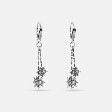 Medieval mace earrings