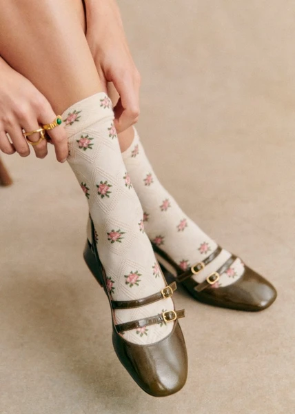 Chaussettes Julia - Écru - Coton - Sézane