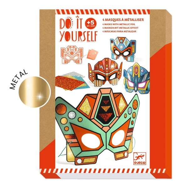 Coffret DIY Masques à métalliser Super robots Djeco