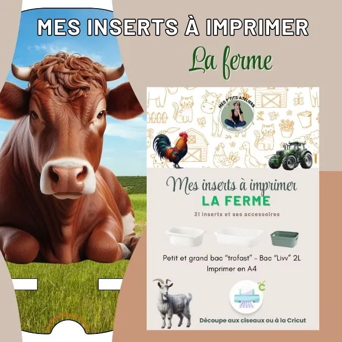 La ferme, 31 Inserts à imprimer parfait pour trofast Ikea