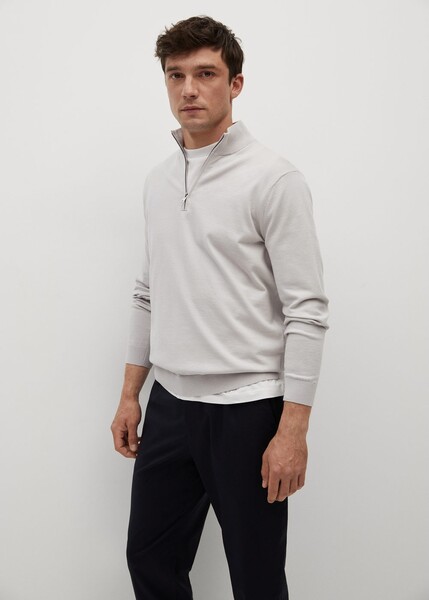Pull-over coton zippé -  Homme | Mango Man France