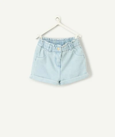 Short en jean fille taille élastique