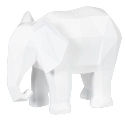 Statuette origami éléphant blanc H12  | Maisons du Monde