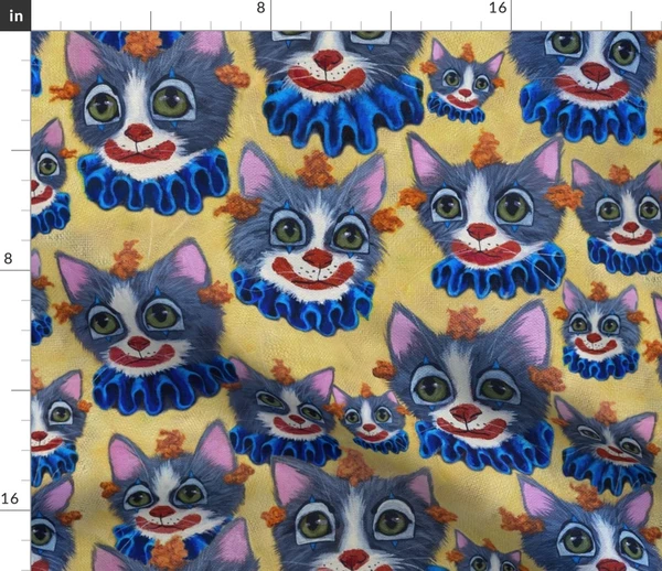 Meow Clowns Cats Fabric | Spoonflower