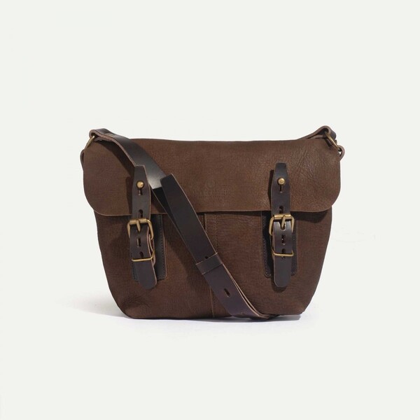 Sac besace Louis - café / Cuir Waxé I Sac cuir Made in France