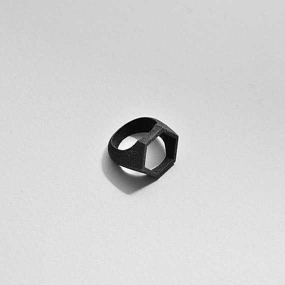Je ++ COLLECTION - géométrique 3D nylon imprimé bague
