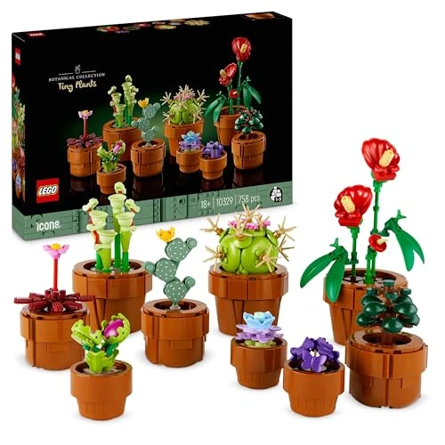 LEGO Botanicals Les Plantes Miniatures - 9 Plantes artificielles Dont Cactus à Construire pour Adulte - Accessoires de décoration pour Maison - Idée de Cadeau d'anniversaire pour Femme ou Homme 10329