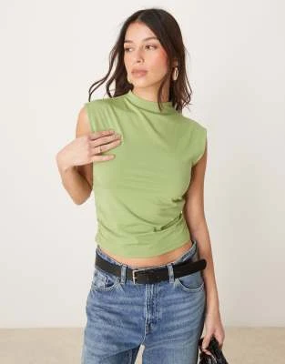 Abercrombie & Fitch - Top sans manches à col montant - Vert