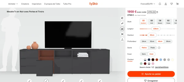 Meuble Tv en Noir avec Portes et Tiroirs