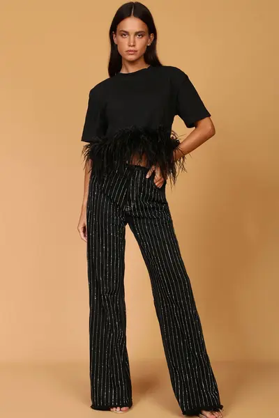 JEANS SCARLETT - STRASS NOIR no