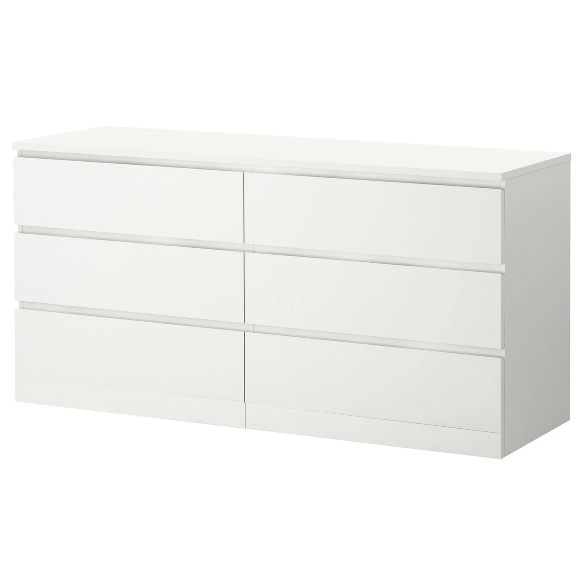 MALM Commode 6 tiroirs - blanc 160x78 cm