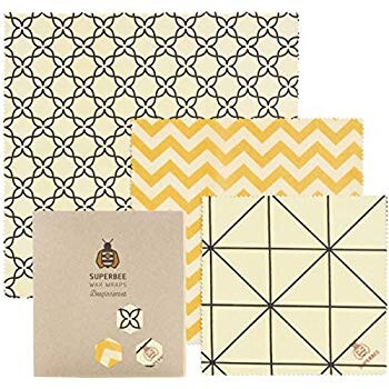 Bee's Trend Lot de 6 Emballages en cire d'abeille, emballages alimentaires naturels, zéro déchet pour fromage et sandwiches, couvre-plats lavables Blue (Flower Pattern): Amazon.fr: Cuisine & Maison