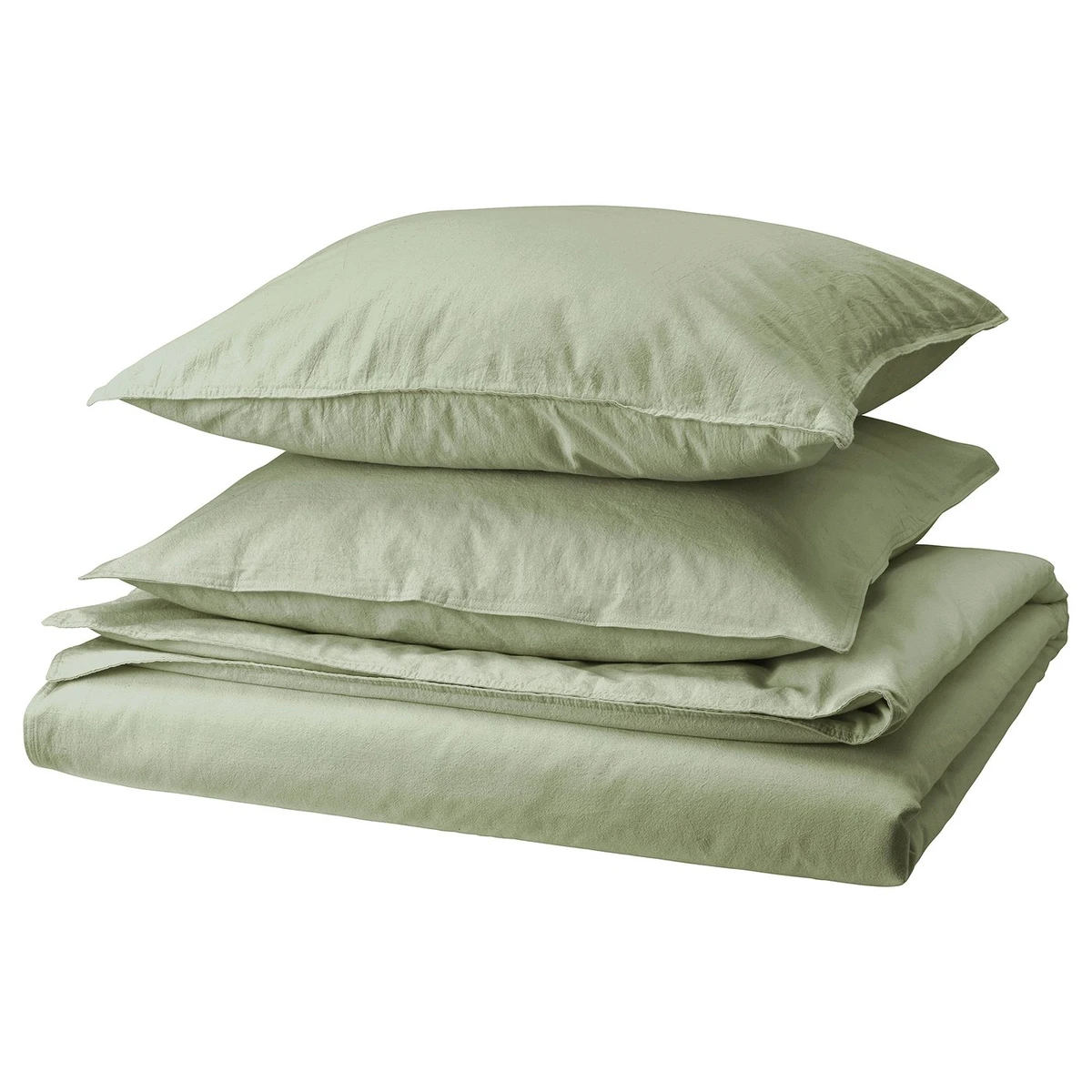 ÄNGSLILJA Housse de couette et 2 taies - gris vert 240x220/65x65 cm