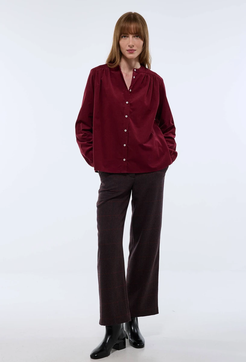 Blouse manches longues en velours en coton BIO GOTS