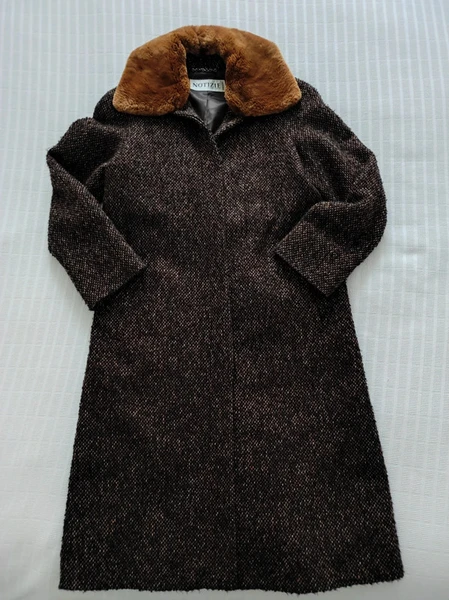Manteau droit long laine 38