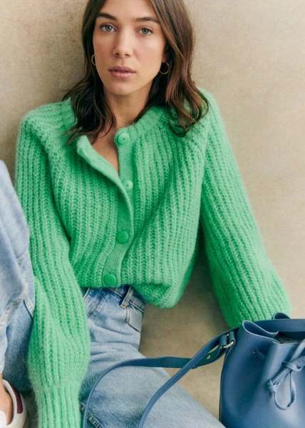Gilet Emile - Vert Eclatant - Alpaga - Sézane