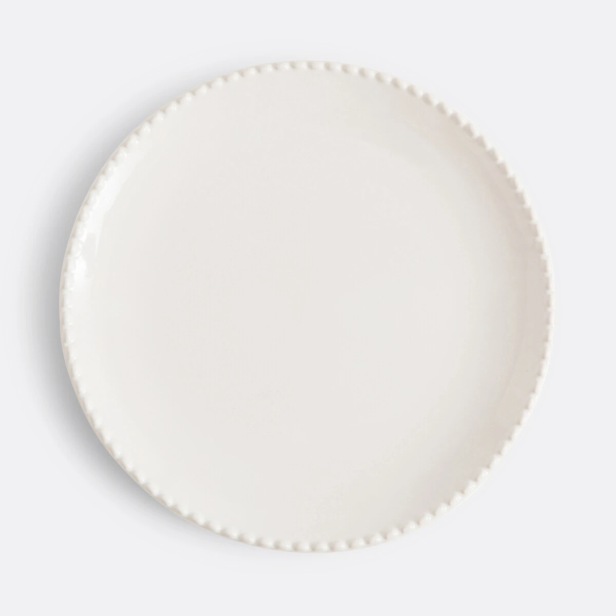 Lot 4 assiettes plates en grès liseré perlé, Akoya