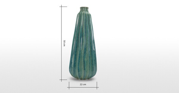 Asta, vase cactus haut, turquoise | MADE.com