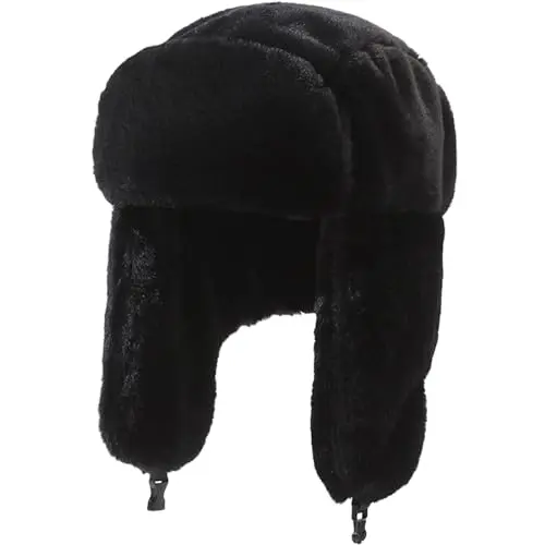 DKDDSSS Unisex Chapka Chapeau Chapeau de Trappeur Aviateur Hiver Chapeau Russe Chapka avec Cache-Oreilles Ushanka Chapeau Trappeur Fausse Fourrure Chaud Homme Femme pour Ski Cyclisme
