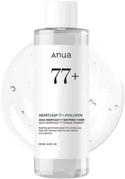 Anua Heartleaf Toner apaisant 77 % I pH 5,5 Soin des problèmes de peau, apaisant, rafraîchissant, purifiant (250 ml)