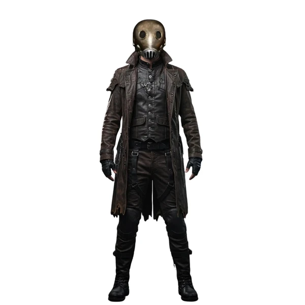 The Plague Reaper - Gothic Steampunk Costume - Post Apocalyptic Vampire Hunter Cosplay - Halloween Leather Outfit for Men