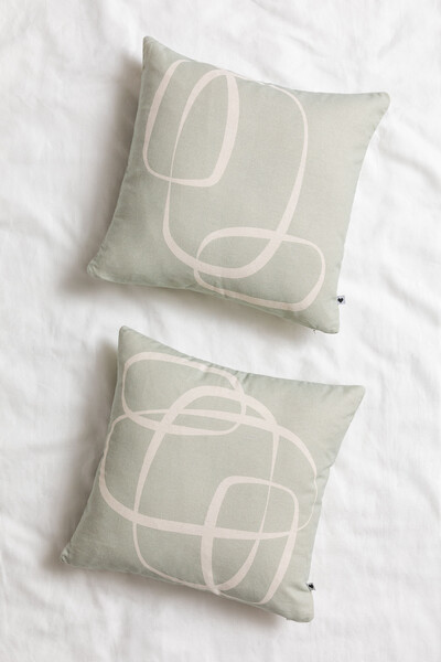 Lot de 2 Housses de Coussin Carrées en Coton (45x45 cm) Cilion Style