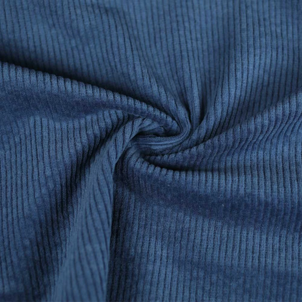 Tissu velours côtelé coton stretch uni - navy | Pour couture d'habits en velours de poids moyen