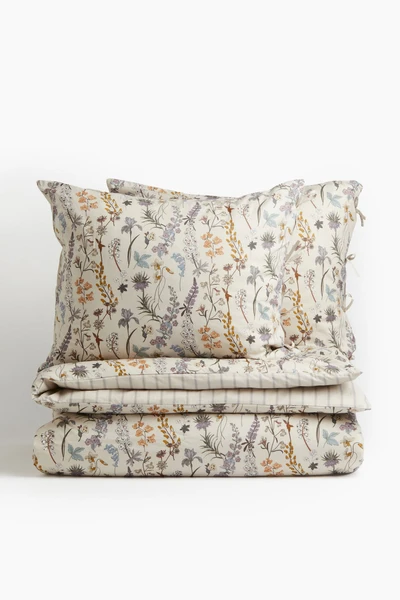 Parure de couette lit double en coton