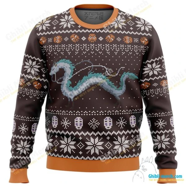 Spirited Away Haku Dragon Ugly Christmas Sweater - Ghibli Merch Store - Official Studio Ghibli Merchandise