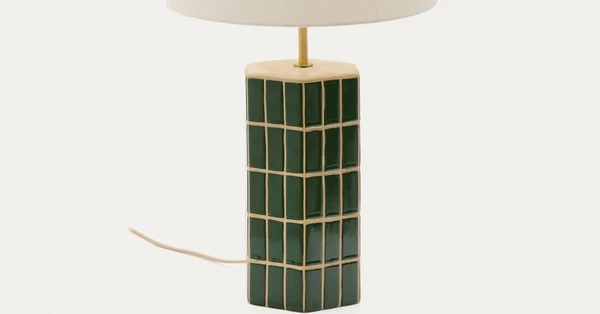 Lampe de table Rue en céramique verte | Kave Home®