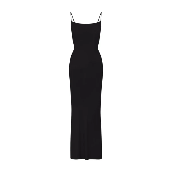 SOFT LOUNGE PETITE LONG SLIP DRESS | ONYX