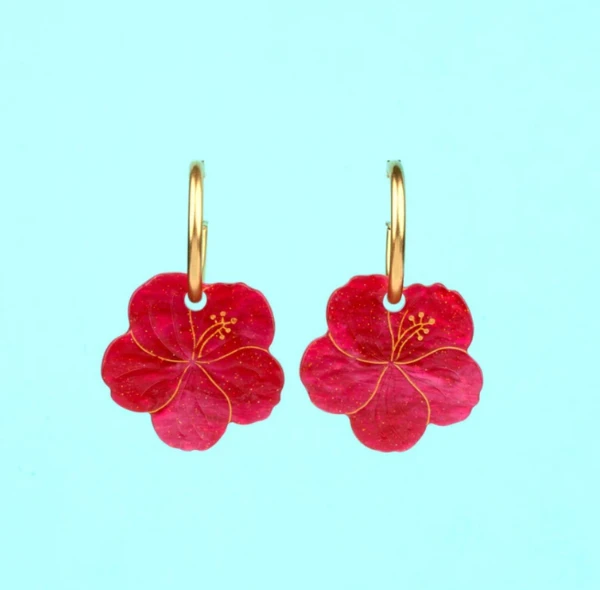 Boucles d'oreilles Hibiscus