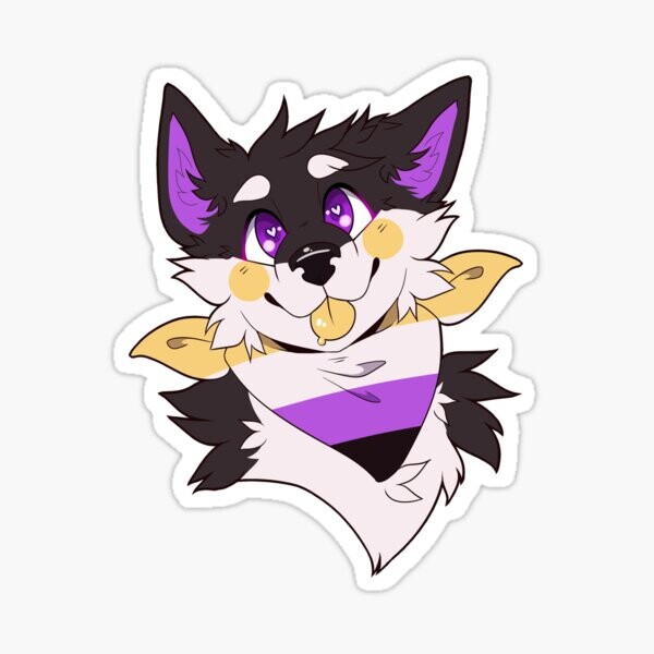 Pack Fierté | Chien de fierté non binaire | Sticker