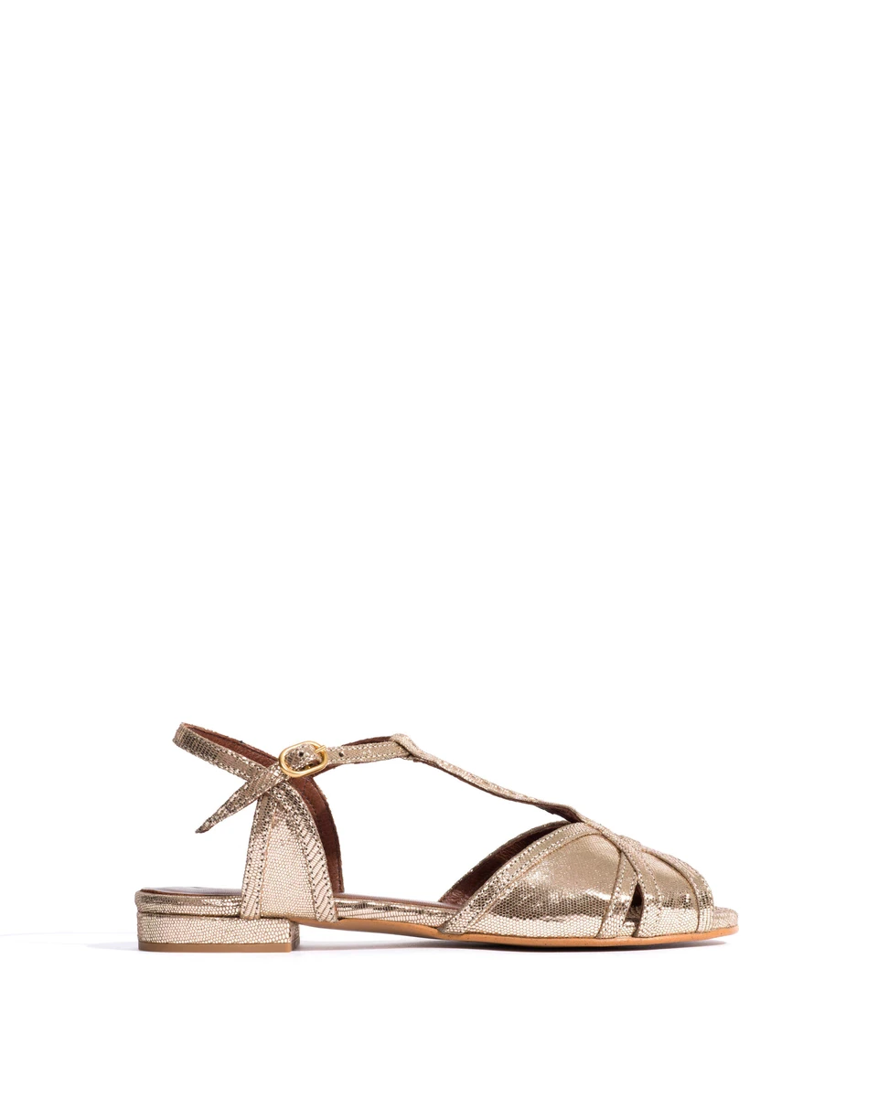 Therese 20 Lizard metallic goat Vintage champagne