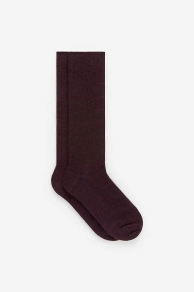 Chaussettes côtelées en laine mélangée – Bordeaux – ARKET FR