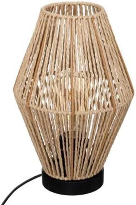 Paris Prix Atmosphera Créateur d'intérieur - Lampe à Poser Corde Aissa 32cm Naturel & Noir